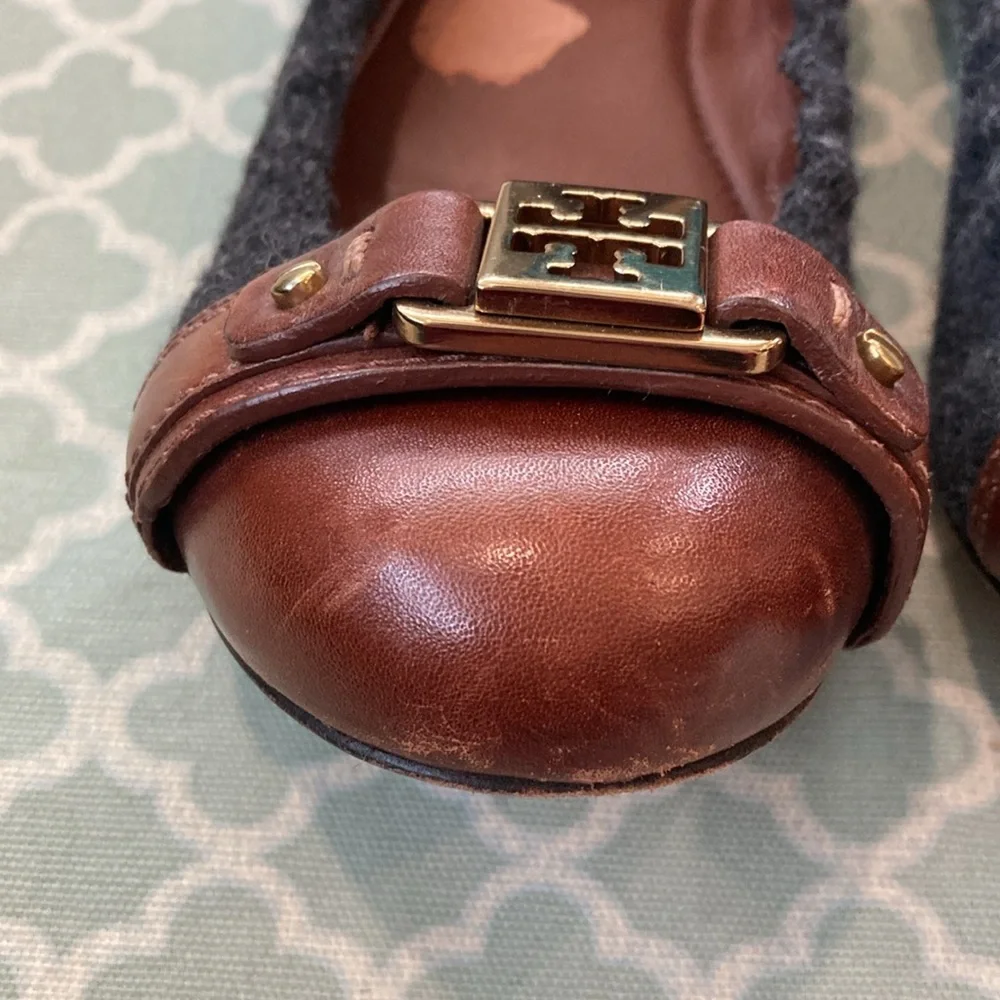 Tory Burch Ambrose Wool Leather Flats 8